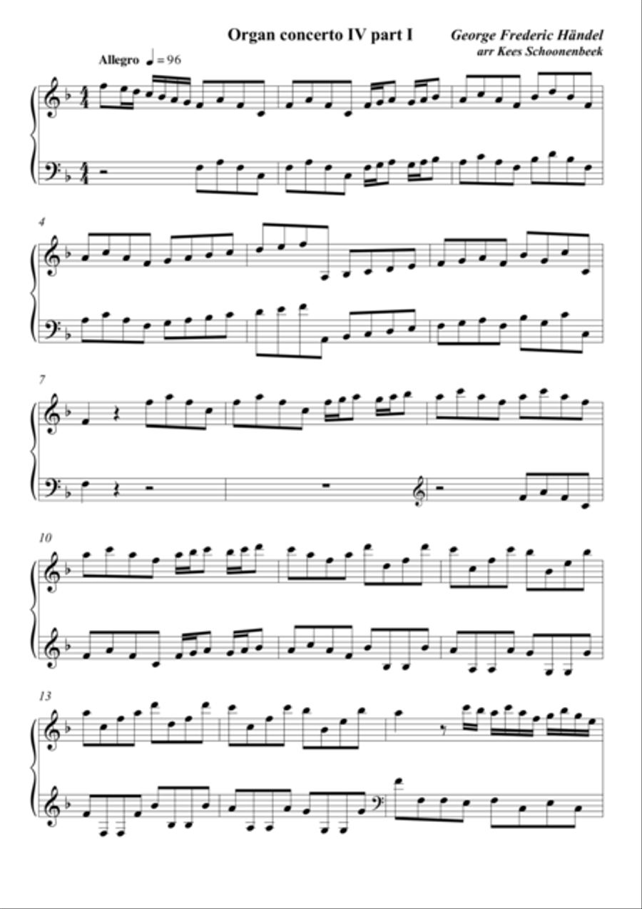 Concerto for organ IV Organ scores gallery preview page 1