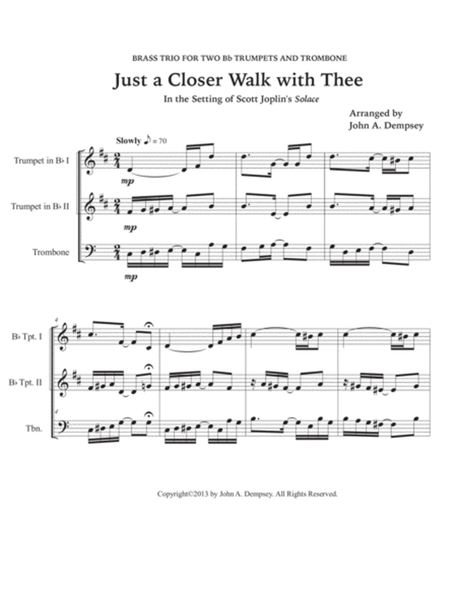 Just a Closer Walk with Thee (Brass Trio): Two Trumpets and Trombone image number null