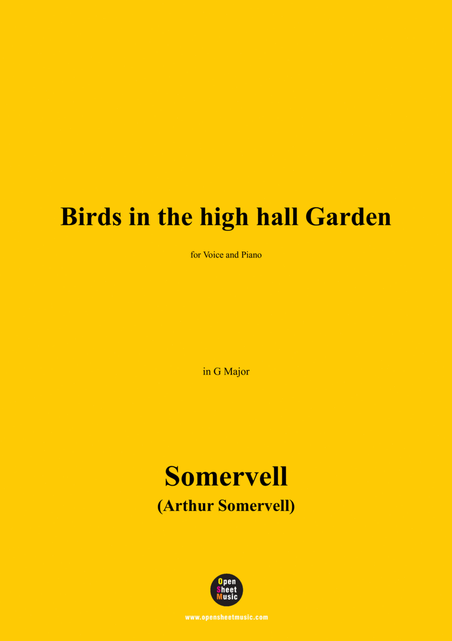 Somervell-Birds in the high hall Garden,in G Major Voice scores gallery preview page 1