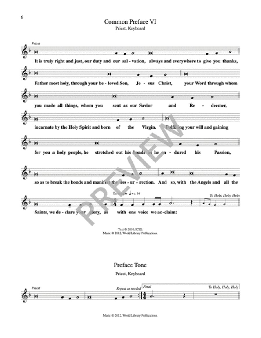 Mass of Awakening-Eucharistic Prayer III-Priest Edition Mass scores gallery preview page 4