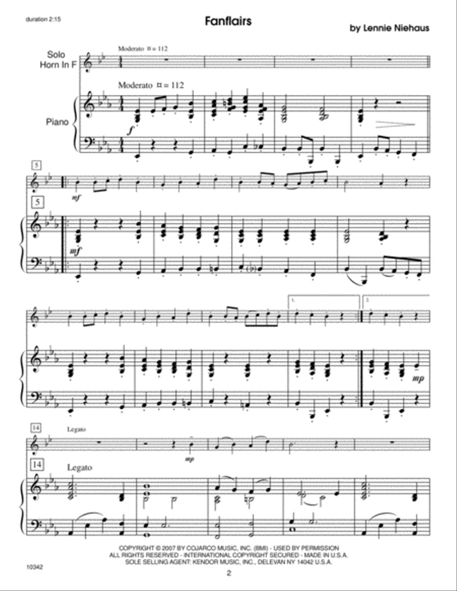 Kendor Recital Solos - Horn In F - Solo Book with MP3s Horn Solo scores gallery preview page 2