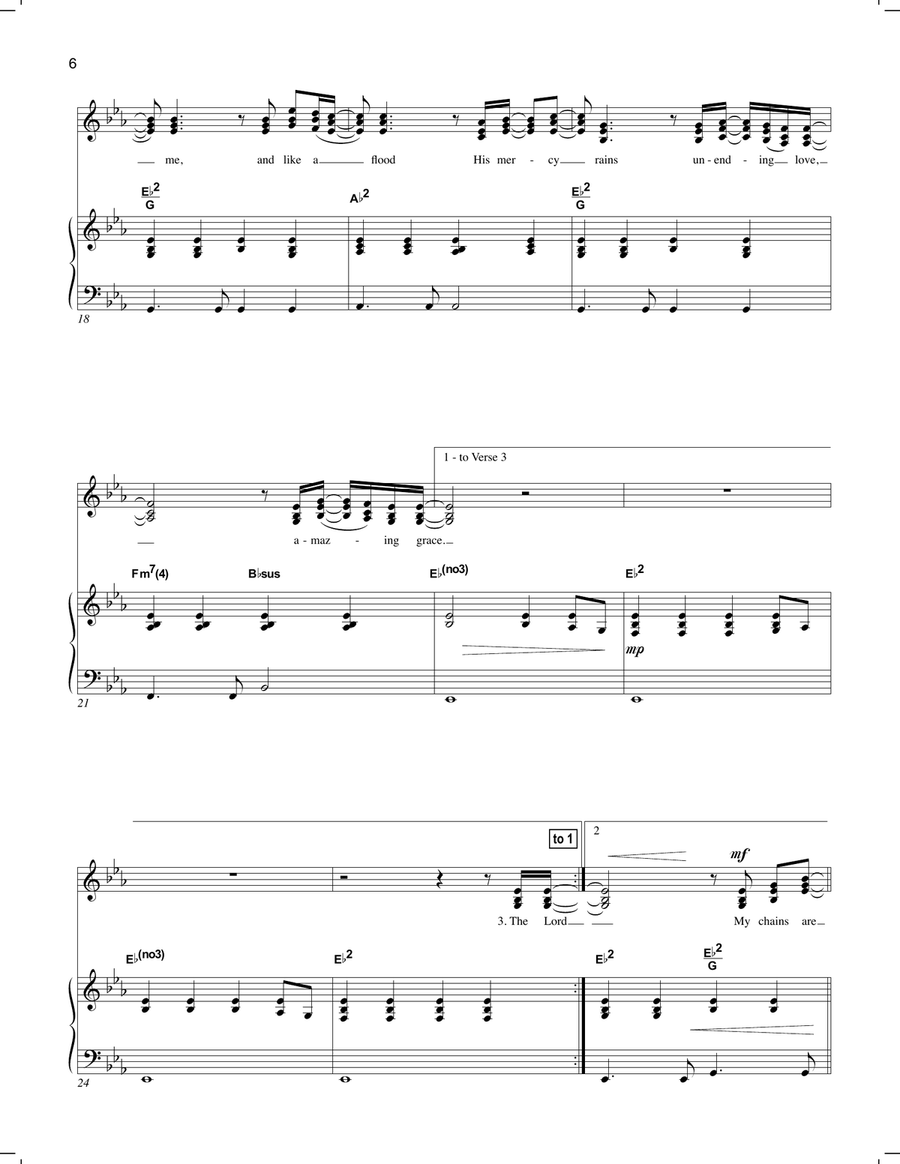 Amazing Grace (My Chains Are Gone) Voice scores gallery preview page 3