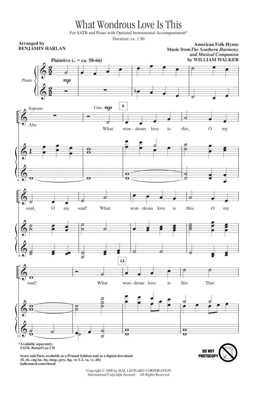 What Wondrous Love Is This 4-Part scores gallery preview page 1