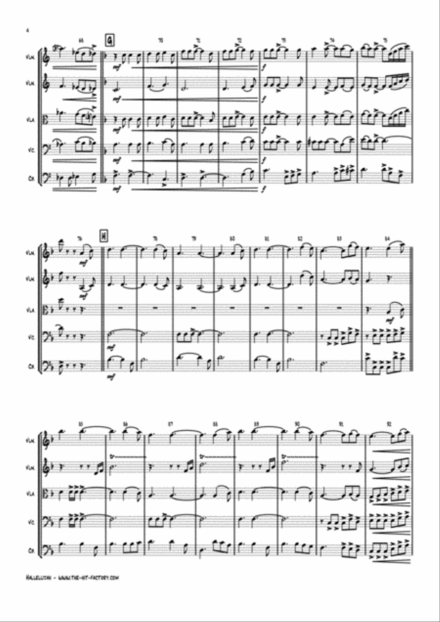 Hallelujah String Quintet scores gallery preview page 4