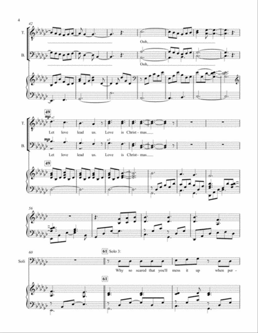 Love Is Christmas TTBB scores gallery preview page 4