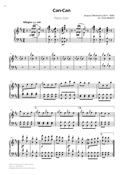 Offenbach - Can-Can - Piano Solo (Full Score) image number null