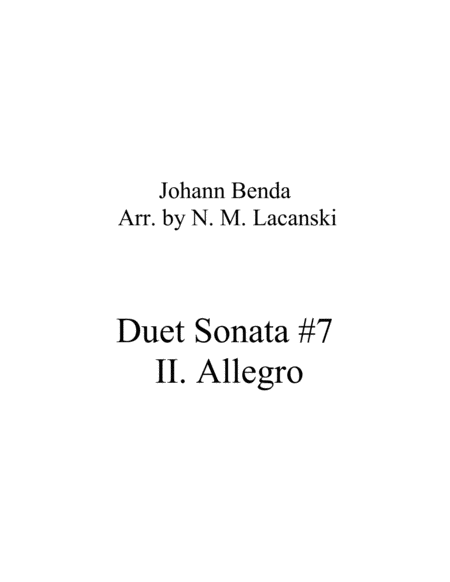 Duet Sonata #7 Movement 2 Allegro