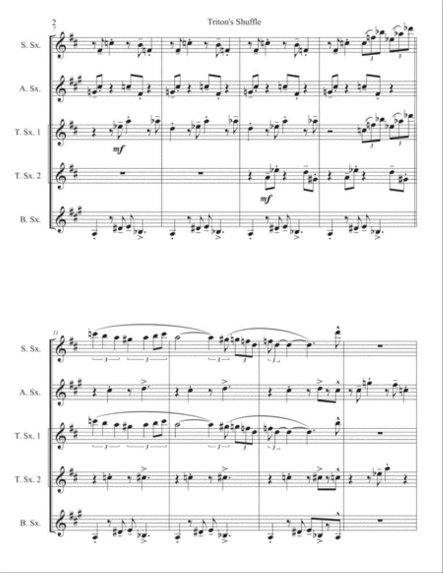Triton's Shuffle Triton's Shuffle Woodwind Quintet scores gallery preview page 3