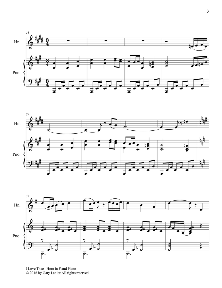 I LOVE THEE (Duet – Horn in F & Piano with Parts) Brass Duet scores gallery preview page 4