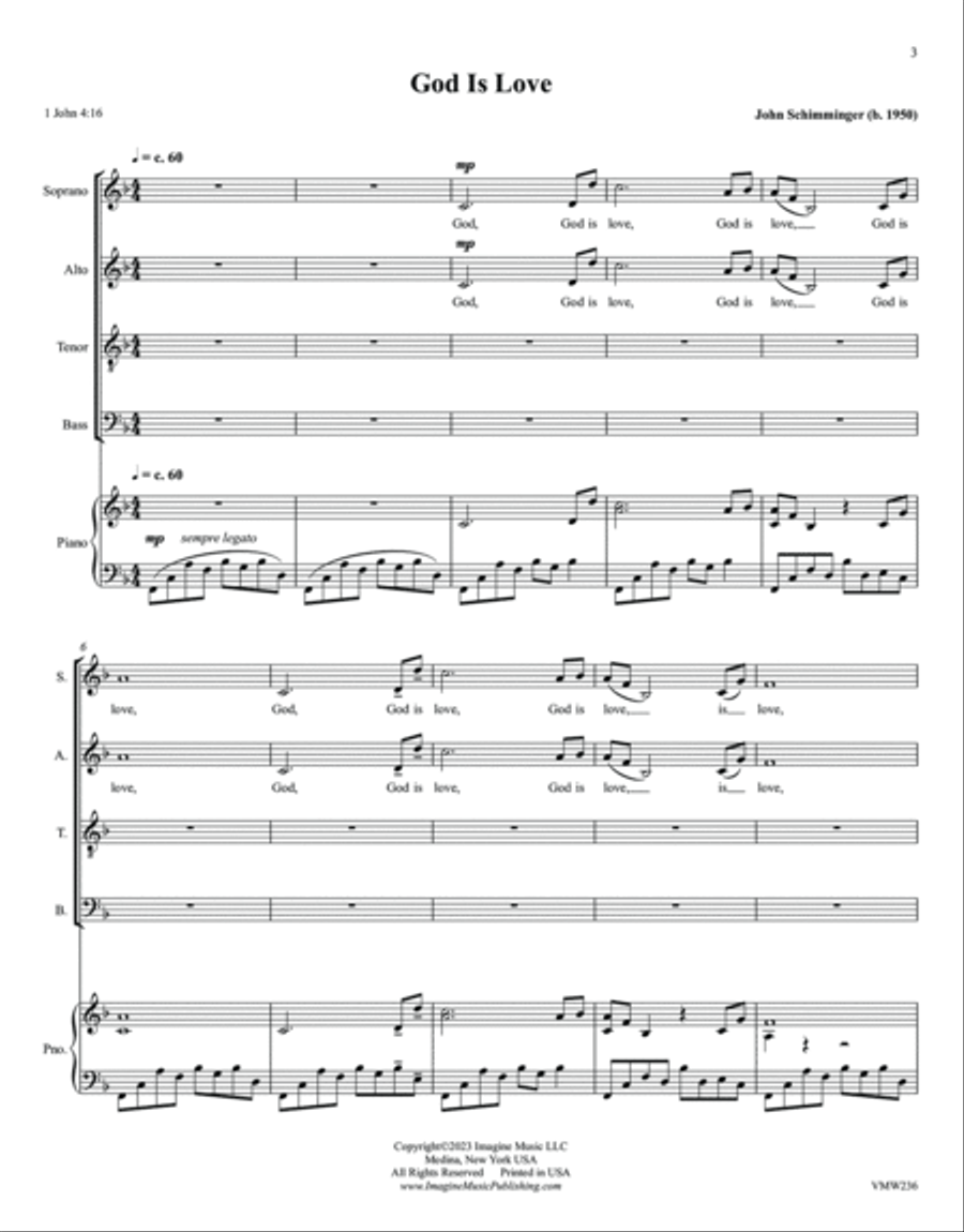 God Is Love God Is Love 4-Part scores gallery preview page 4