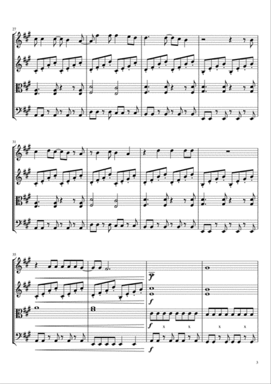 Take On Me String Quartet scores gallery preview page 3