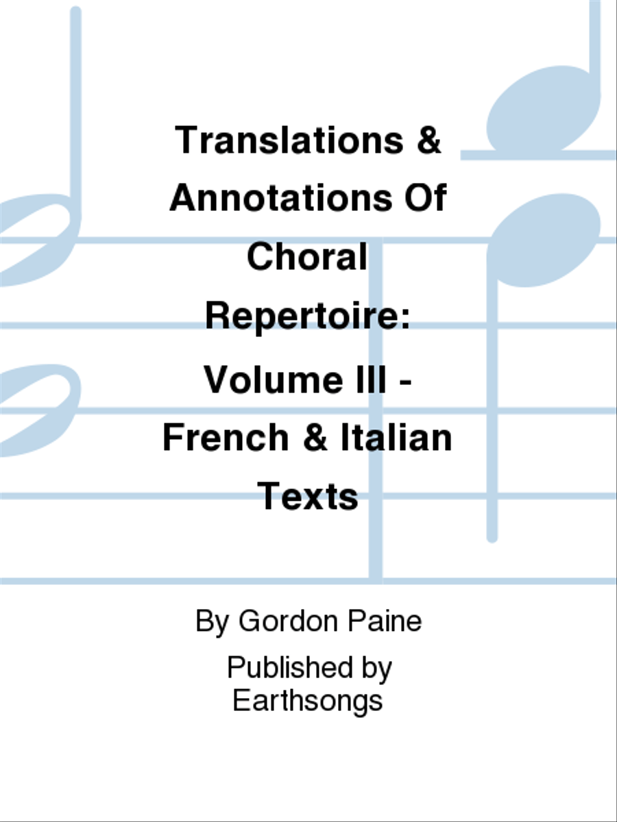 trans. & annot. of choral repertoire: vol III Choir scores gallery preview page 1