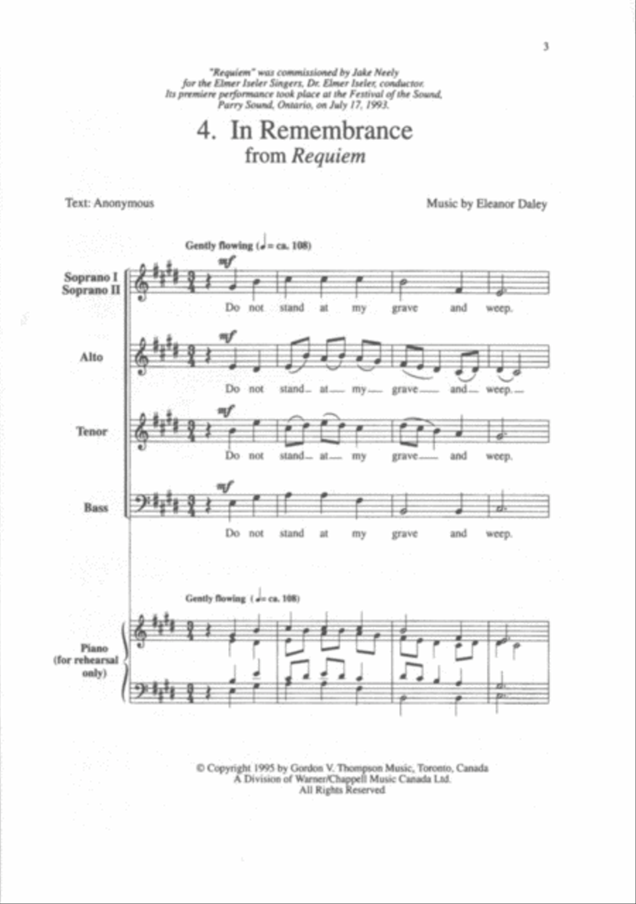 In Remembrance 4-Part scores gallery preview page 2
