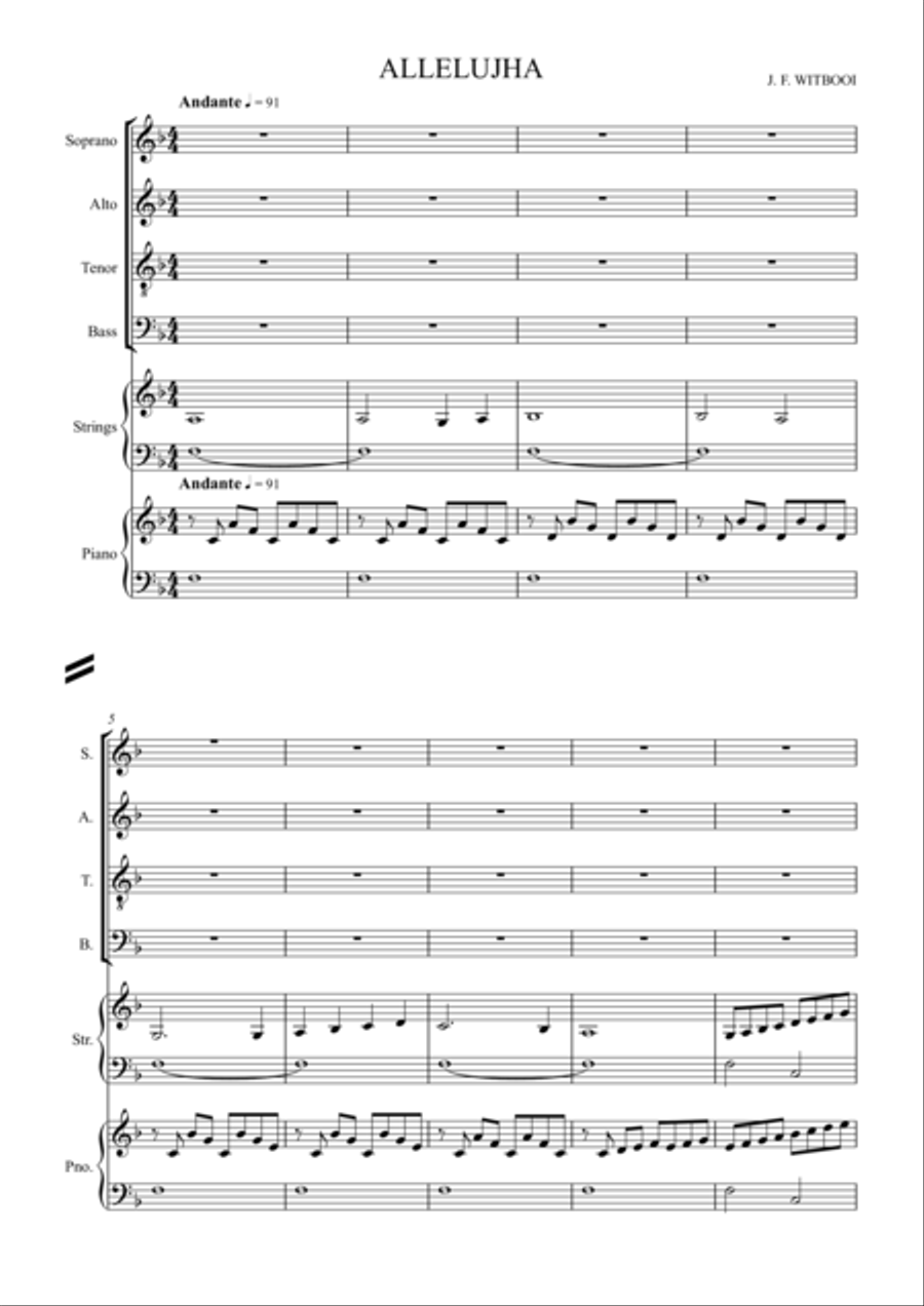 The Departed (Oratorio) mov 7 Allelujha Small Ensemble scores gallery preview page 1