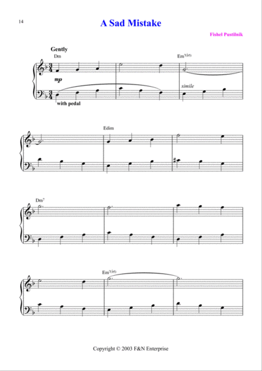 A Sad Mistake Piano Method scores gallery preview page 2