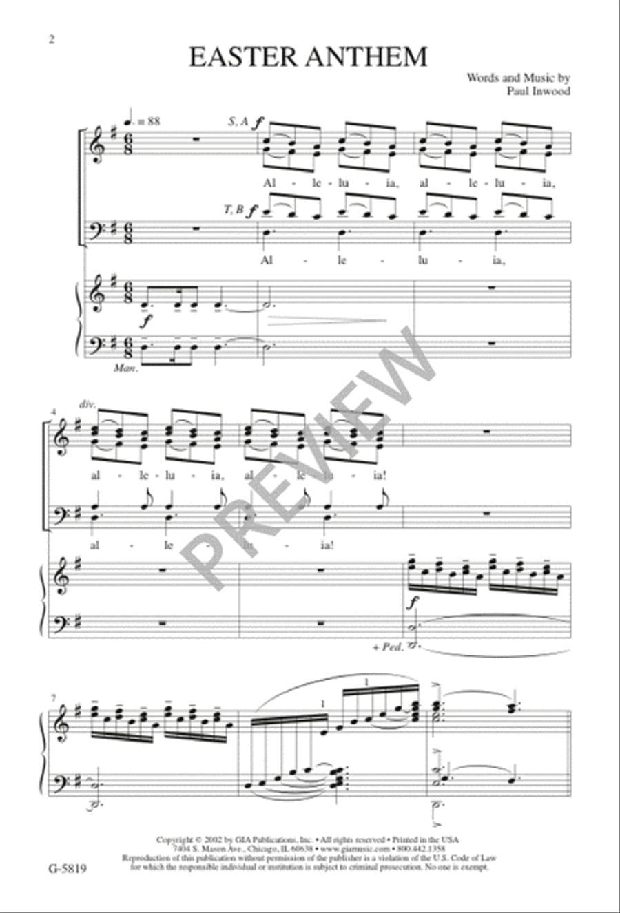 Easter Anthem SSATB scores gallery preview page 2