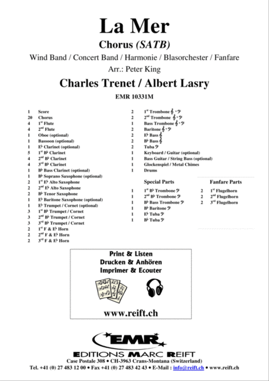 La Mer La Mer Men's Choir scores gallery preview page 2