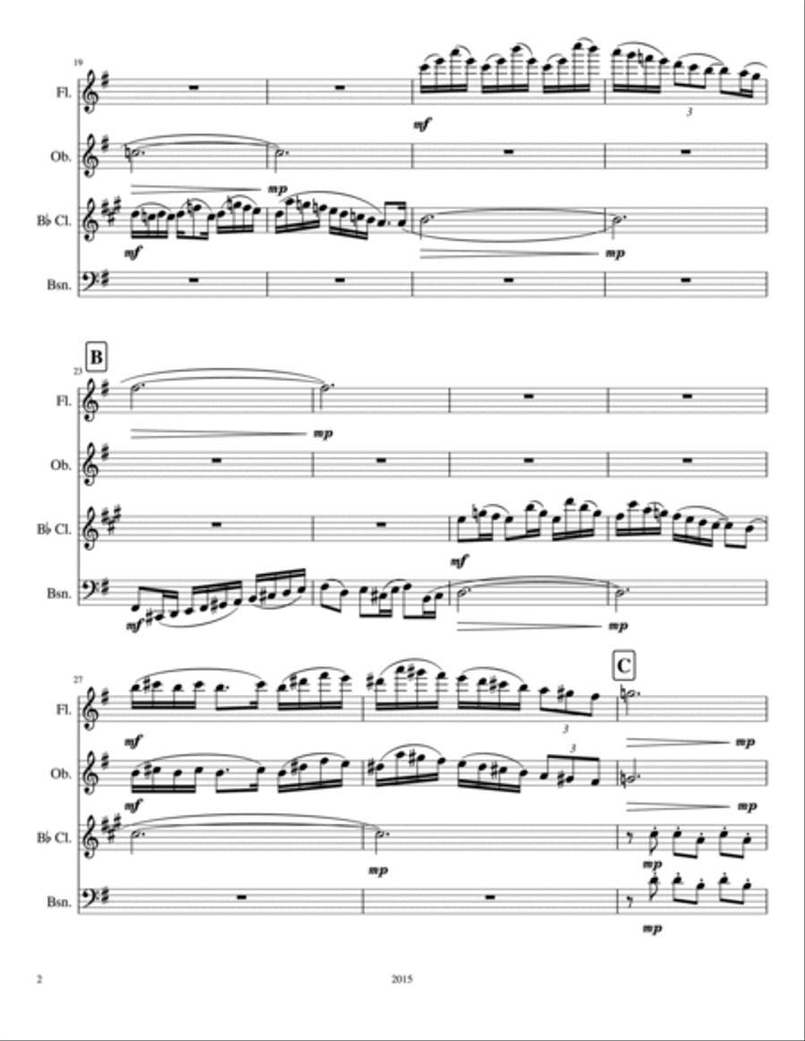 Suite for Woodwind Quartet in G Major Woodwind Quartet scores gallery preview page 2