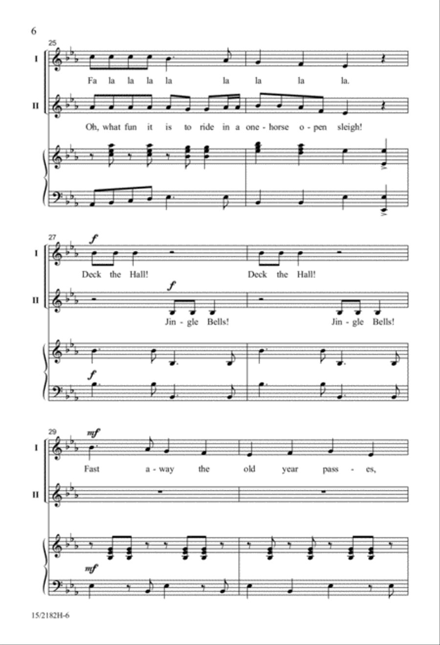 Deck the Hall with Jingle Bells 2-Part scores gallery preview page 6