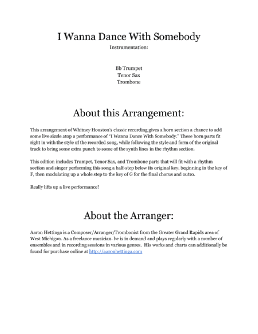 I Wanna Dance With Somebody Small Ensemble scores gallery preview page 2