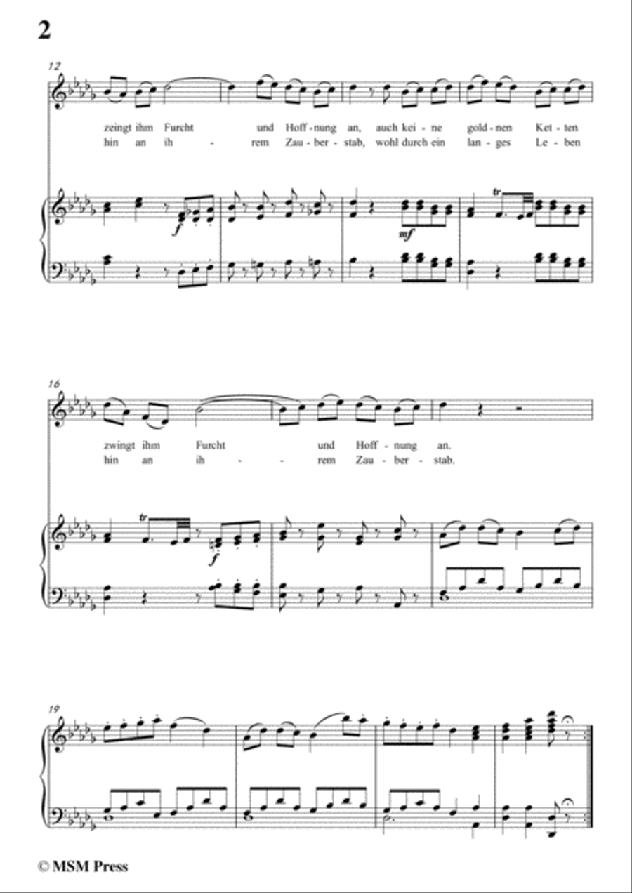 Schubert-Die Fröhlichkeit,in D flat Major,for Voice&Piano Voice scores gallery preview page 4