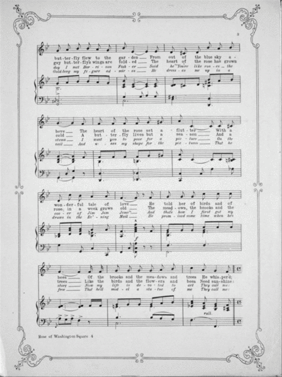 Rose of Washington Square. Song Voice scores gallery preview page 3