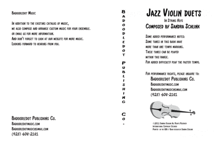 Jazz Violin Trios Book 1 in Brass Keys