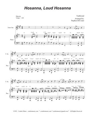 Book cover for Hosanna, Loud Hosanna (Tenor Saxophone - Piano accompaniment)