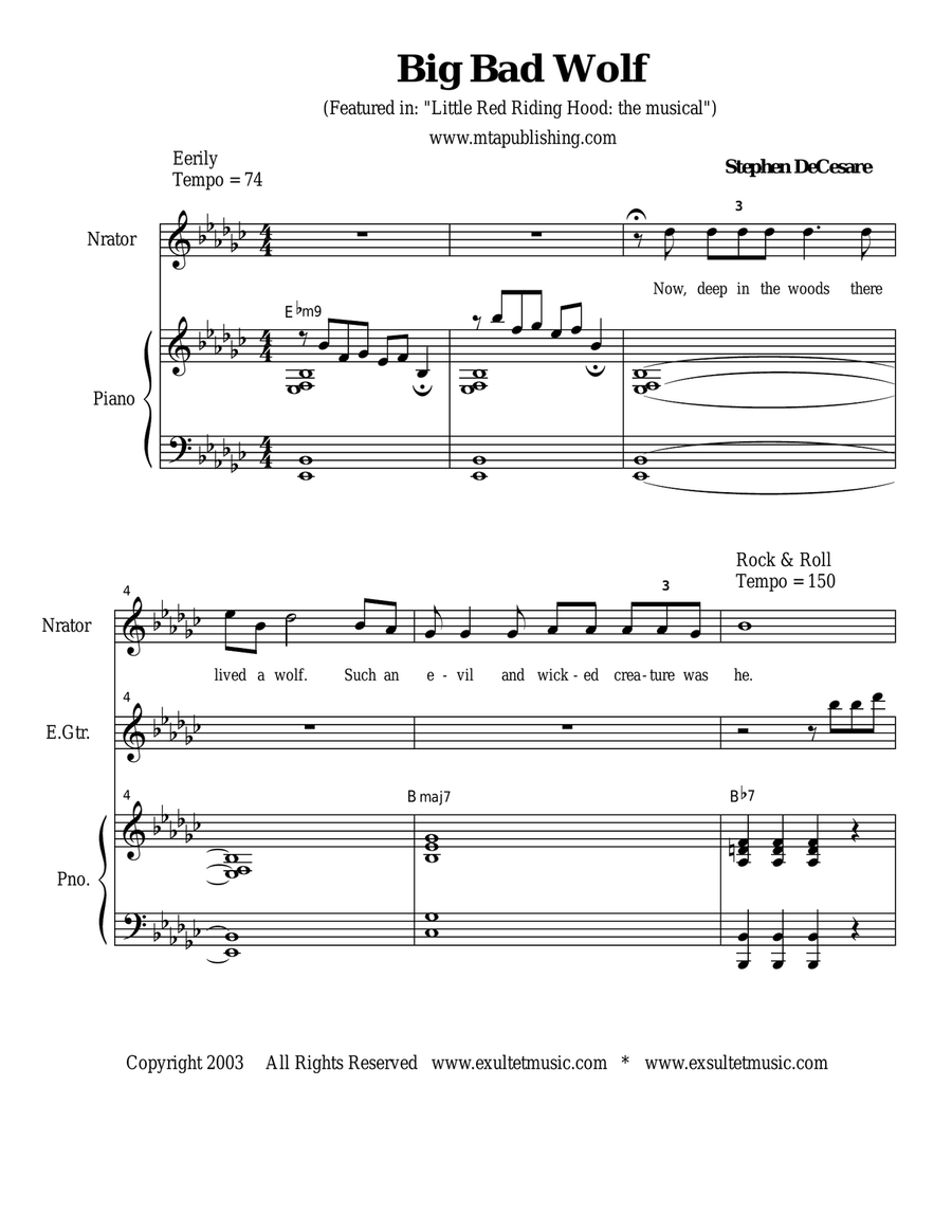 The Big Bad Wolf The Big Bad Wolf Piano, Vocal scores gallery preview page 1