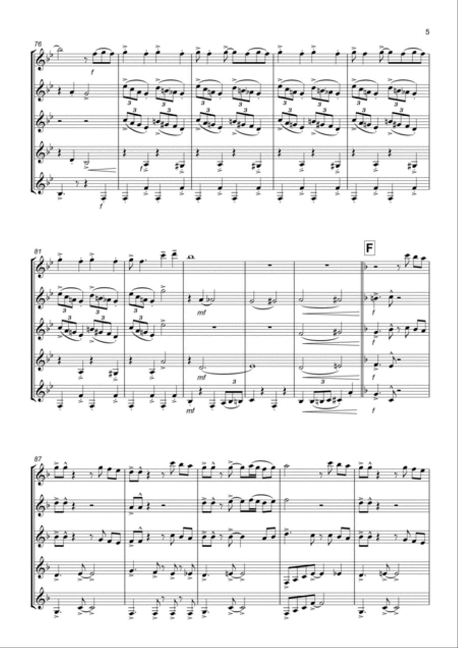 The Continental for Clarinet Quintet Clarinet Quintet scores gallery preview page 5