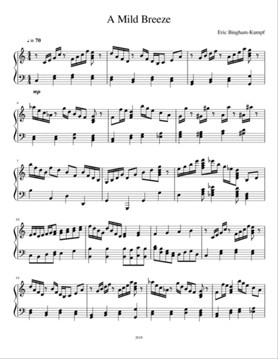 A Mild Breeze A Mild Breeze Piano Solo scores gallery preview page 1