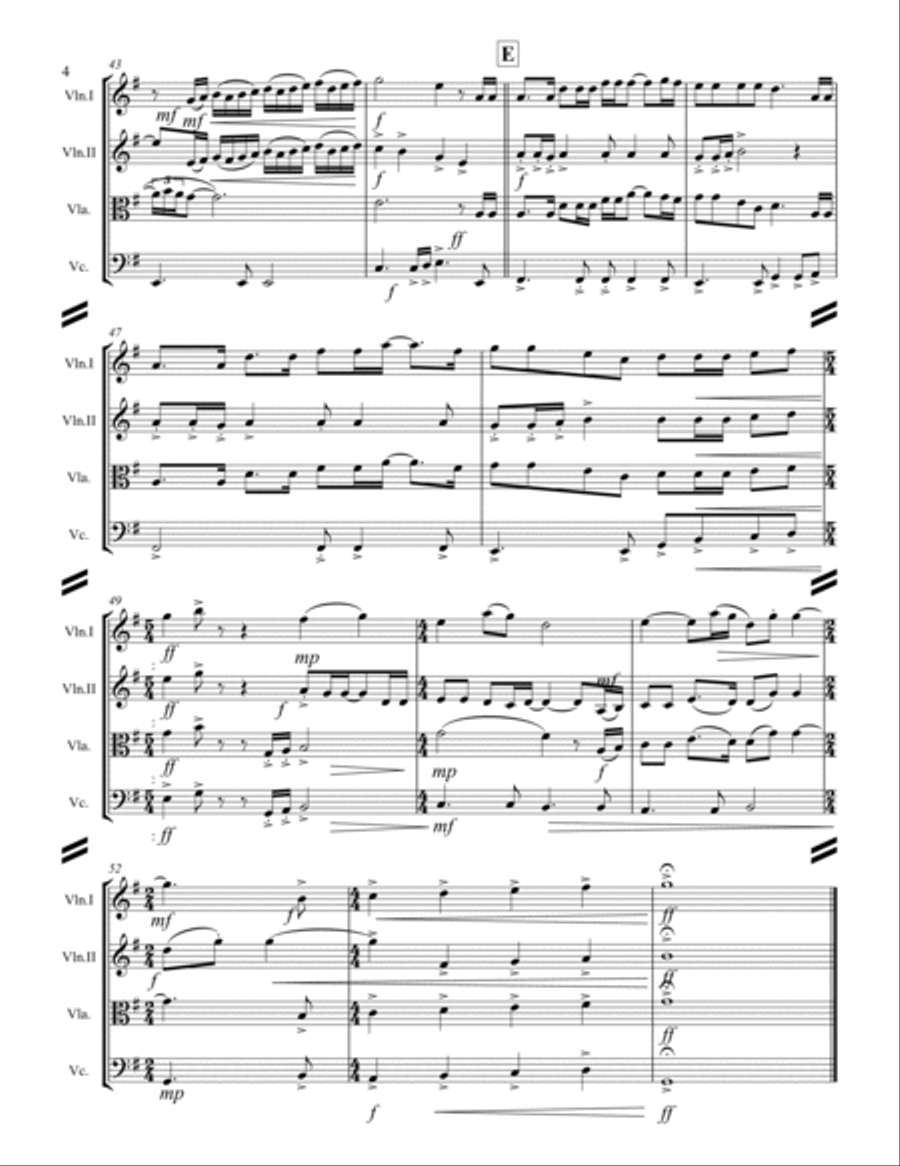 God Bless The U.s.a. String Quartet scores gallery preview page 5