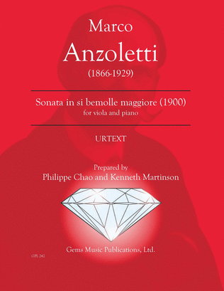 Book cover for Sonata per viola e piano in si bemolle maggiore (1900)