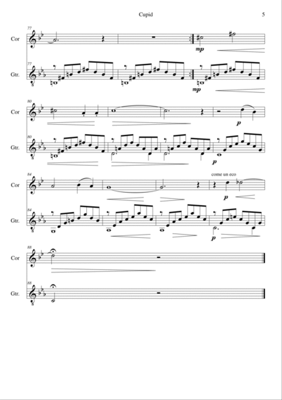 Cupid for cor anglais and guitar English Horn scores gallery preview page 5