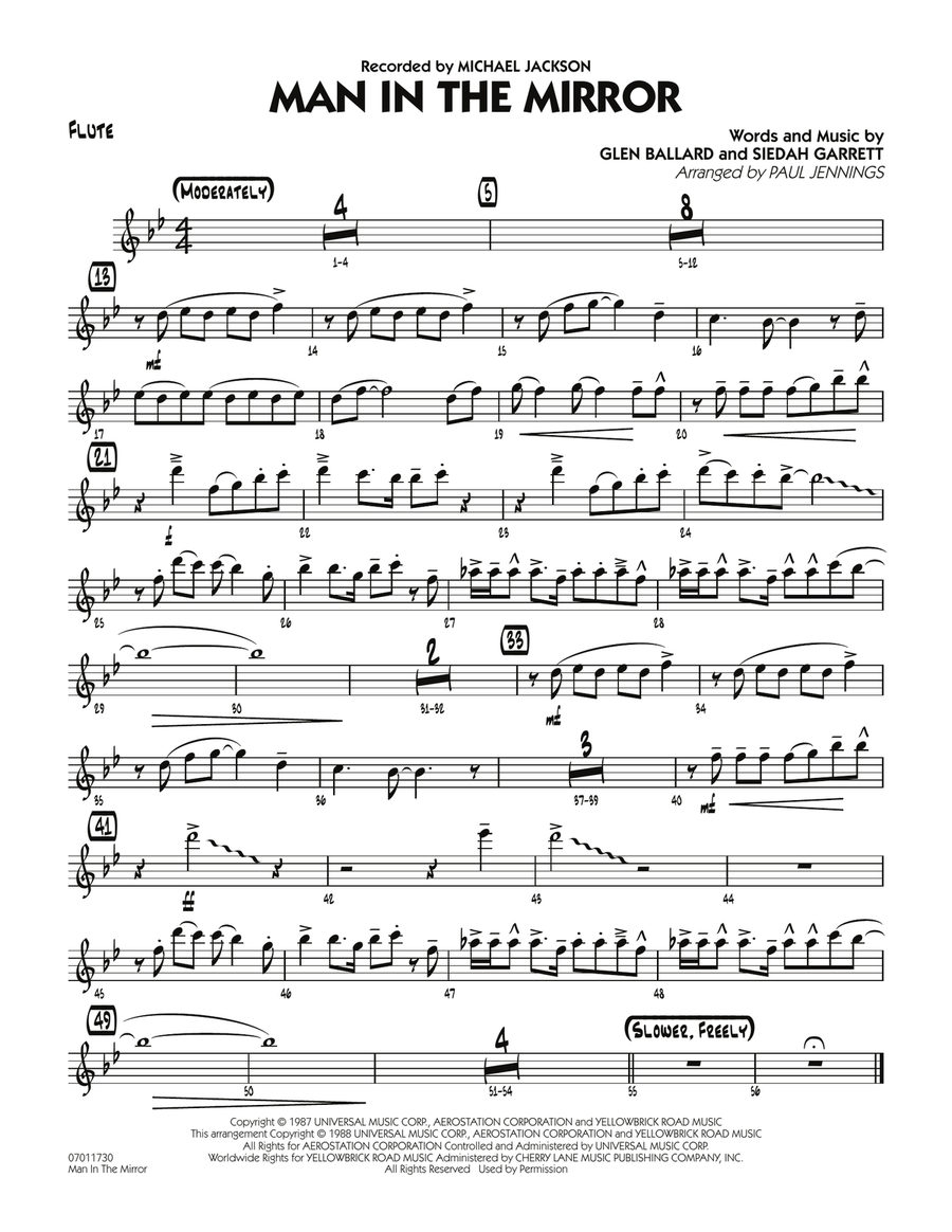 Man In The Mirror - Flute Jazz Ensemble scores gallery preview page 1