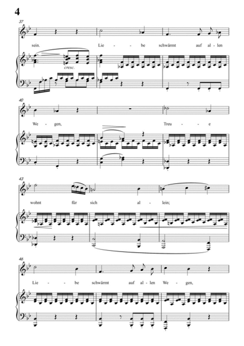 Schubert-Liebe schwärmt auf allen Wegen in bB for Vocal and Piano