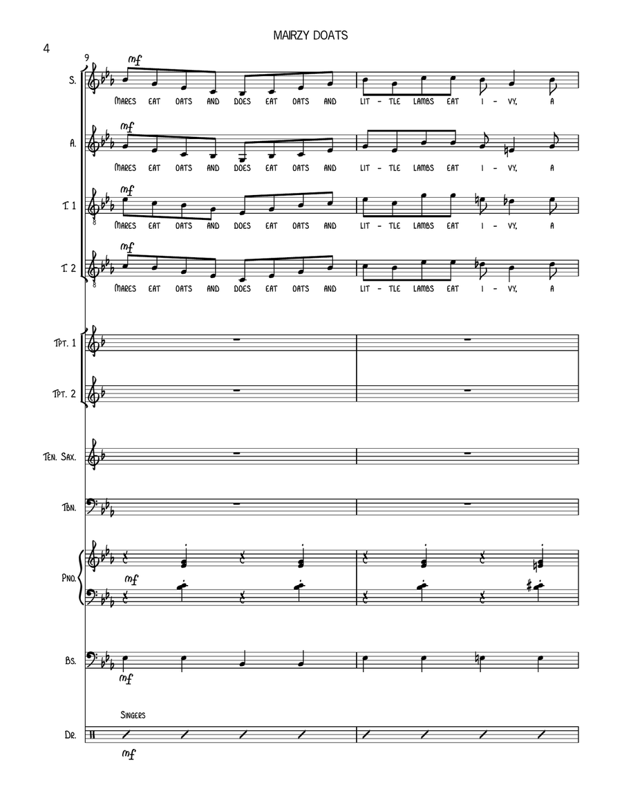 Mairzy Doats Large Ensemble scores gallery preview page 4