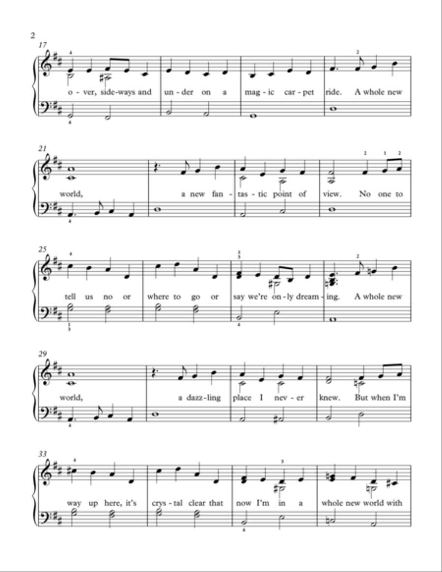 A Whole New World (from 'Aladdin') Voice scores gallery preview page 2