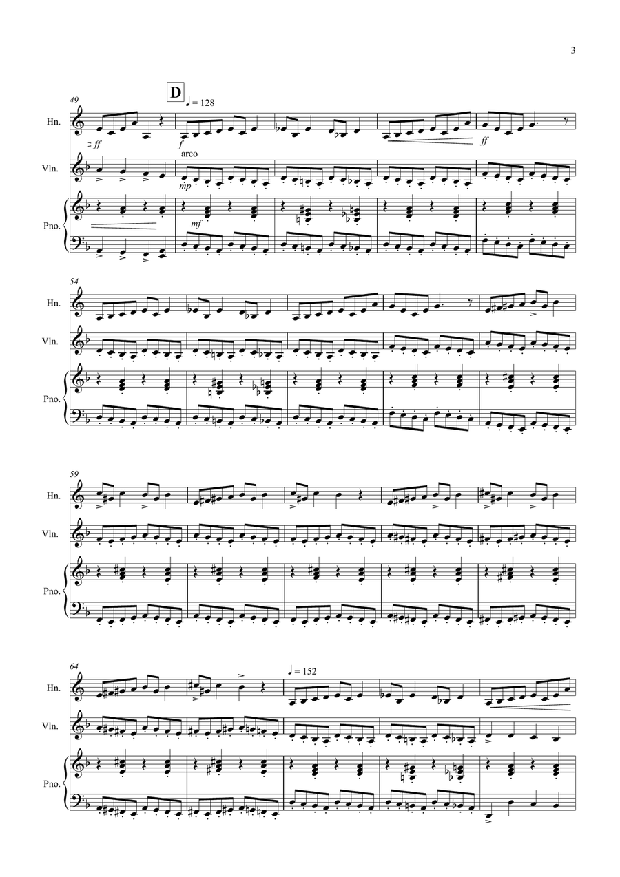 In the Hall of the Mountain King for Horn and Violin Duet Horn scores gallery preview page 3