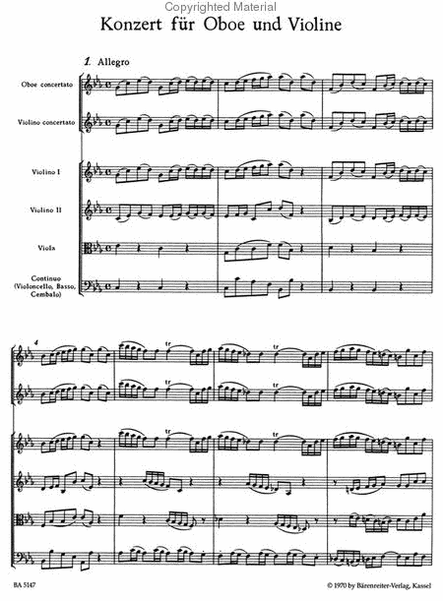 Concerto for Oboe, Violin, Strings and Basso Continuo in C minor