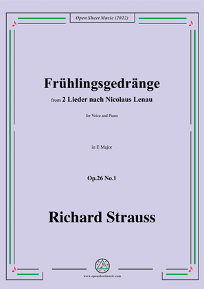 Book cover for Richard Strauss-Frühlingsgedränge,in E Major,Op.26 No.1,for Voice and Piano