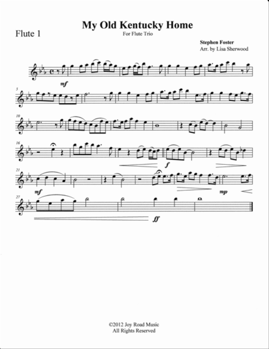 My Old Kentucky Home Flute Trio Flute Solo scores gallery preview page 3