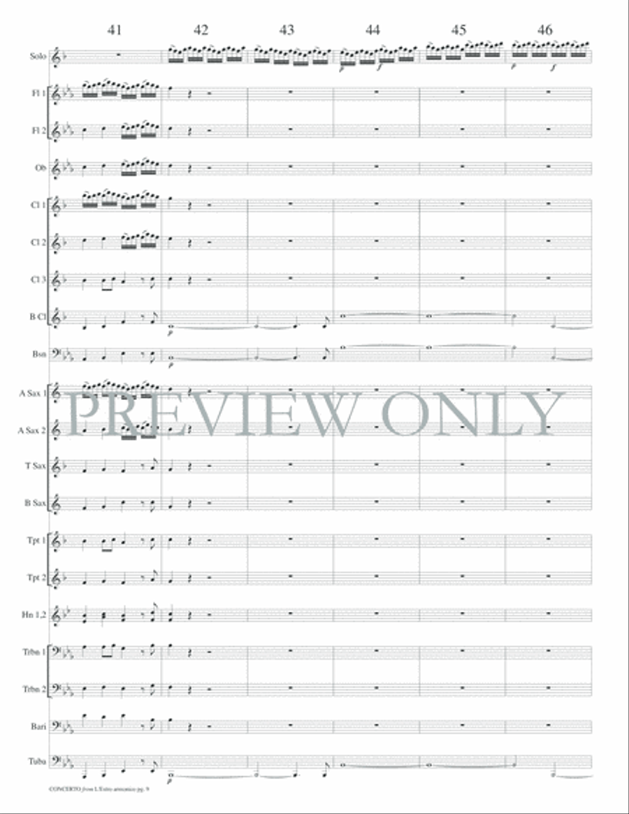 Concerto from L'Estro armonico Concert Band scores gallery preview page 12