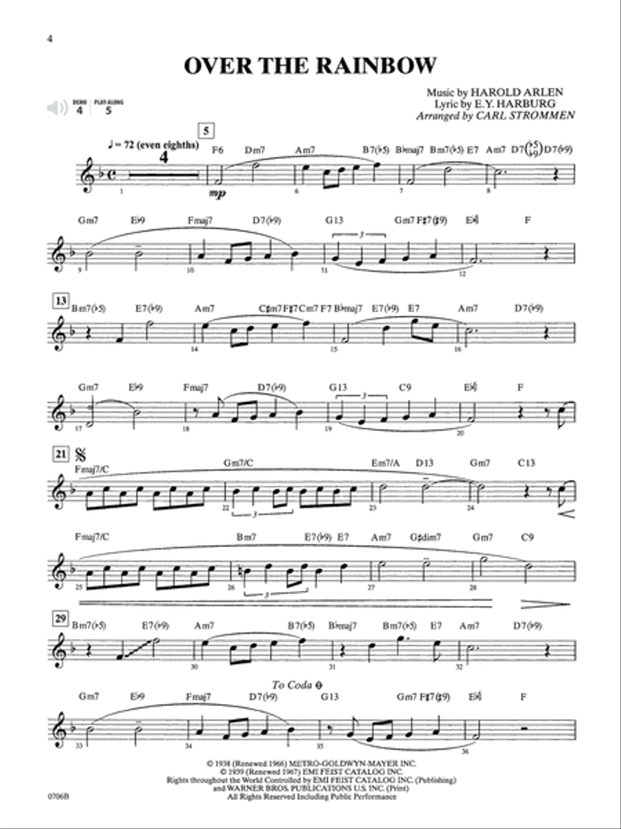 Movie Songs by Special Arrangement (Jazz-Style Arrangements with a Variation) Tenor Saxophone scores gallery preview page 4