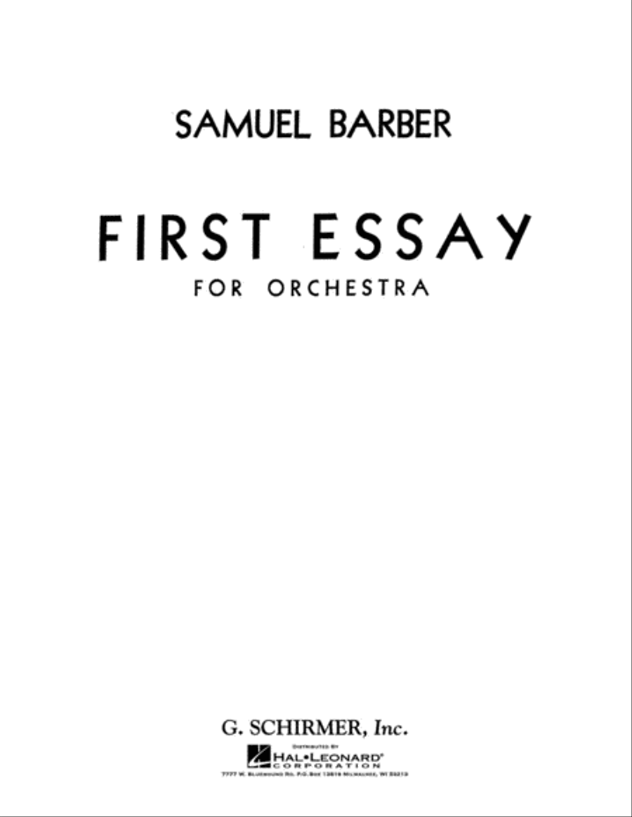 First Essay for Orchestra Orchestra scores gallery preview page 1