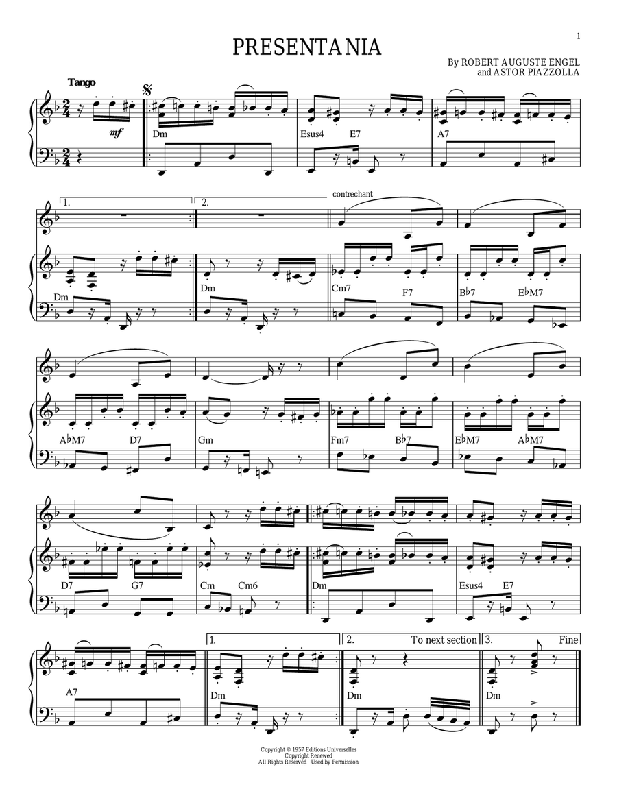 Presentania Piano Solo scores gallery preview page 1