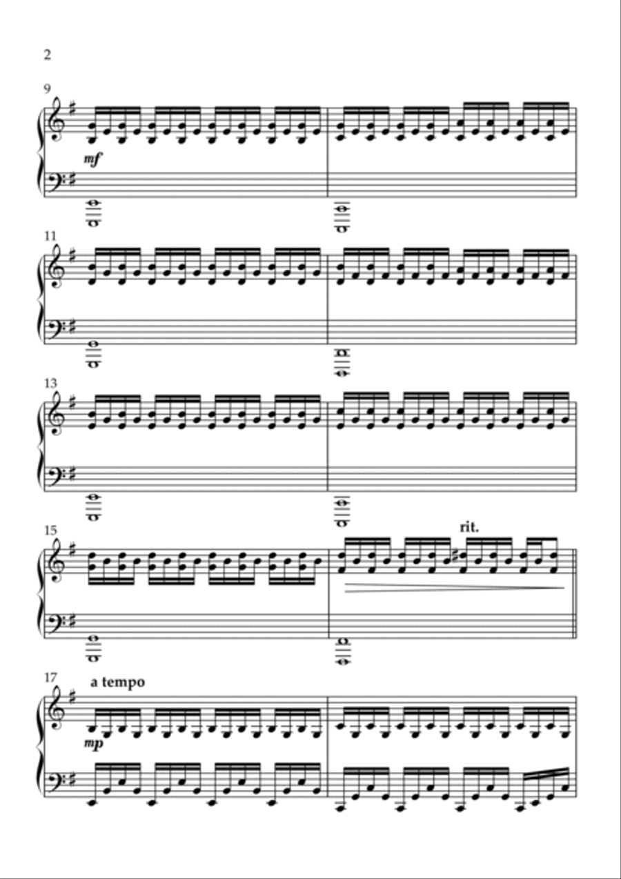 Sunshine (adagio In D Minor) Piano Solo scores gallery preview page 2