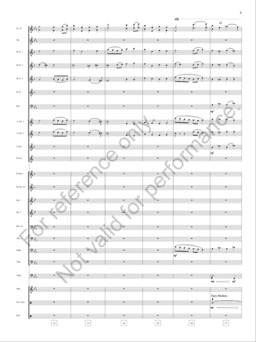 Leaves That Descend To No Drum Concert Band scores gallery preview page 6