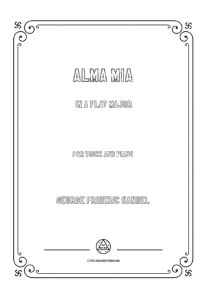 Book cover for Handel-Alma mia in A flat Major,for Voice and Piano
