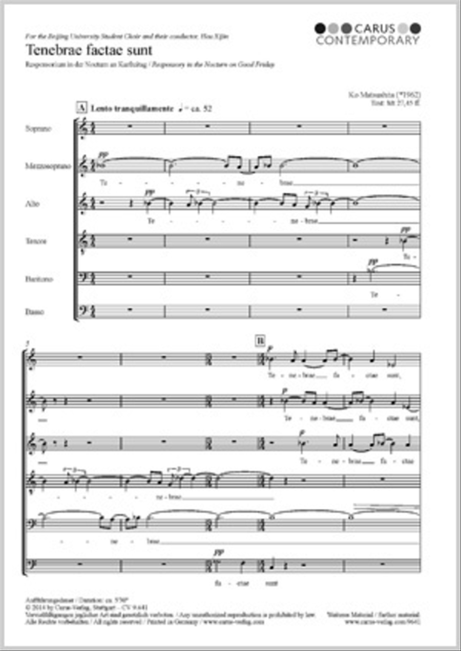 Tenebrae factae sunt SSATBB scores gallery preview page 1